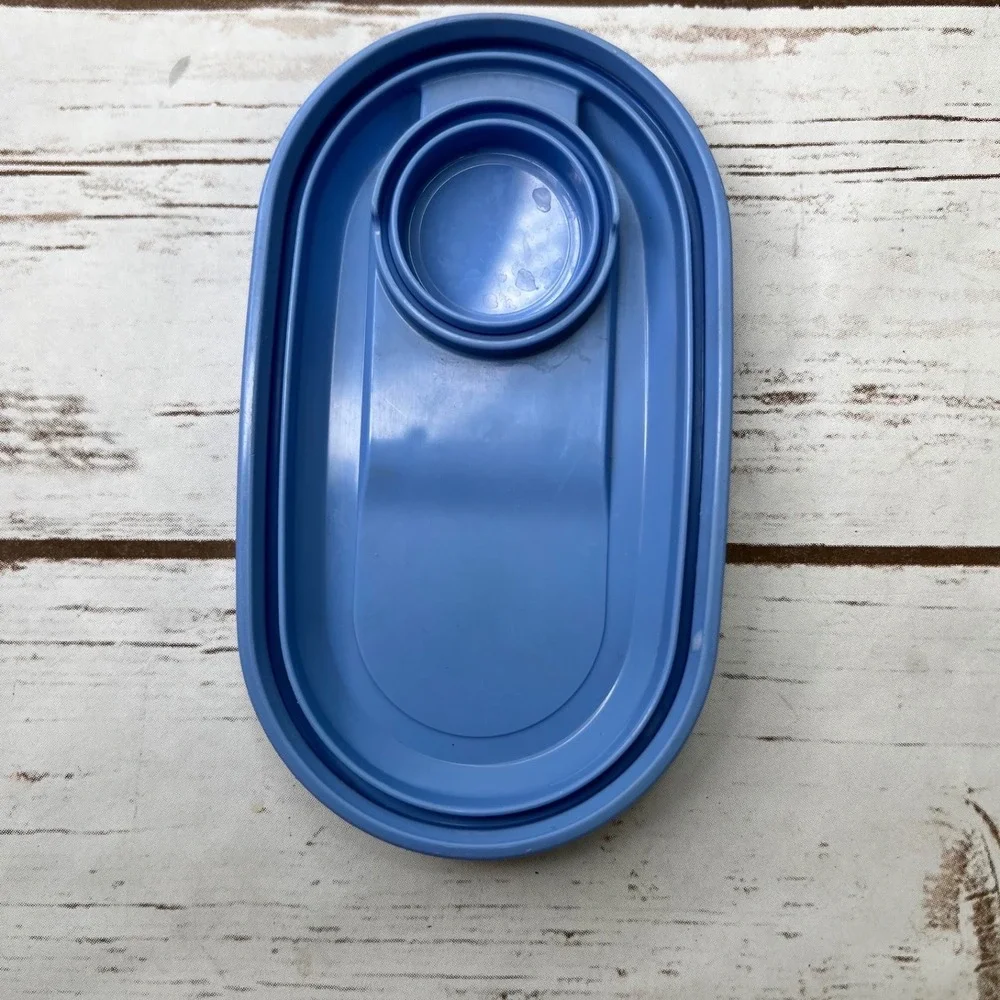 Tupperware Modular Mate Oval Pour Seal Replacement Lid Blue 2010D-1 7.25x3.75in